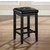 Crosley Furniture Upholstered Square Seat Bar Stool in Black Finish with 24 Inch Seat Height