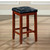 Crosley Furniture Upholstered Square Seat Bar Stool in Classic Cherry Finish with 24 Inch Seat Height