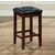 Crosley Furniture Upholstered Square Seat Bar Stool in Vintage Mahogany Finish with 24 Inch Seat Height