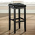 Crosley Furniture Upholstered Square Seat Bar Stool in Black Finish with 29 Inch Seat Height