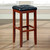 Crosley Furniture Upholstered Square Seat Bar Stool in Vintage Mahogany Finish with 29 Inch Seat Height