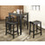 Crosley Furniture 5 Piece Pub Dining Set with Tapered Leg and Upholstered Saddle Stools