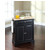 Crosley Furniture LaFayette Natural Wood Top Portable Kitchen Island in Black Finish