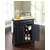 Crosley Furniture LaFayette Natural Wood Top Portable Kitchen Island in Black Finish