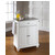 Crosley Furniture Cambridge Stainless Steel Top Portable Kitchen Island in White Finish