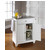 Crosley Furniture Cambridge Stainless Steel Top Portable Kitchen Island in White Finish