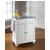 Crosley Furniture Cambridge Solid Granite Top Portable Kitchen Island in White Finish