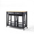 Crosley Furniture Natural Wood Top Kitchen Cart/Island in Black Finish With 24" Black Upholstered Saddle Stools