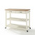 Crosley Furniture Natural Wood Top Kitchen Cart/Island With Optional Stool Storage in White Finish