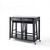 Crosley Furniture Stainless Steel Top Kitchen Cart/Island in Black Finish With 24" Black Upholstered Saddle Stools