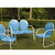 Crosley Furniture Griffith 3 Piece Metal Outdoor Conversation Seating Set - Loveseat & 2 Chairs in Sky Blue Finish