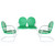 Crosley Furniture Griffith 3 Piece Metal Outdoor Conversation Seating Set - Loveseat & 2 Chairs in Grasshopper Green Finish