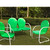 Crosley Furniture Griffith 3 Piece Metal Outdoor Conversation Seating Set - Loveseat & 2 Chairs in Grasshopper Green Finish