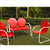 Crosley Furniture Griffith 3 Piece Metal Outdoor Conversation Seating Set - Loveseat & 2 Chairs in Red Finish