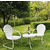 Crosley Furniture Griffith 3 Piece Metal Outdoor Conversation Seating Set - Two Chairs in White Finish with Side Table in White Finish