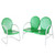 Crosley Furniture Griffith 2 Piece Metal Outdoor Conversation Seating Set - Loveseat & Chair in Grasshopper Green Finish