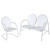 Crosley Furniture Griffith 2 Piece Metal Outdoor Conversation Seating Set - Loveseat & Chair in White Finish