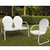 Crosley Furniture Griffith 2 Piece Metal Outdoor Conversation Seating Set - Loveseat & Chair in White Finish