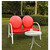 Crosley Furniture Griffith 2 Piece Metal Outdoor Conversation Seating Set - Loveseat & Table in Red Finish