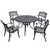 Crosley Furniture Sedona 48" Five Piece Cast Aluminum Outdoor Dining Set with Arm Chairs in Black Finish