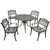 Crosley Furniture Sedona 42" Five Piece Cast Aluminum Outdoor Dining Set with Arm Chairs in Black Finish