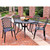 Crosley Furniture Sedona 42" Five Piece Cast Aluminum Outdoor Dining Set with High Back Arm Chairs in Black Finish