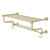 Allied Brass Carolina Crystal Collection 24'' Towel Shelf with Double Towel Bar in Unlacquered Brass
