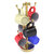 Allied Brass Assorted Free Standing Collection Countertop 6 Coffee Mug Holder with Dotted Detail in Unlacquered Brass