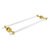 Allied Brass Pacific Beach Collection 24'' Back to Back Shower Door Towel Bar with Grooved Accents in Polished Brass