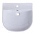 Alfi brand Porcelain Wall Mounted Bath Sink, 19-3/4'' W x 18-7/8'' D x 5-1/2'' H, 20'' White D-Bowl Sink, Product Overhead View