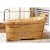 Alfi brand 61" Free Standing Cedar Wooden Bathtub  with Fixtures & Headrest, 61" W x 29-1/2" D x 23-5/8" H