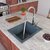 ALFI brand 17" Drop-In Rectangular Granite Composite Kitchen Prep Sink in Titanium, 16-1/8" W x 19-7/8" D x 8-1/4" H