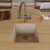 Alfi brand Biscuit 17" Undermount Rectangular Granite Composite Kitchen Prep Sink, 16-1/8" W x 17" D x 8-1/4" H