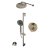 ALFI brand Round Style 2-Way Thermostatic Shower Set in Brushed Nickel, Shower Height: 23-1/8" H, Spout Reach: 16-3/4" D