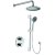 ALFI brand Round Style 2-Way Thermostatic Shower Set in Polished Chrome, Shower Height: 23-1/8" H, Spout Reach: 16-3/4" D