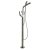 Alfi brand Brushed Nickel Floor Mounted Tub Filler + Mixer /w Additional Hand Held Shower Head, 6-3/4" D x 35-5/8" H
