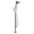 Alfi brand Polished Chrome Floor Mounted Tub Filler + Mixer /w Additional Hand Held Shower Head, 6-3/4" D x 35-5/8" H