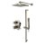 ALFI brand 2-Way Thermostatic Square Shower Set in Brushed Nickel, Shower Height: 26" H, Spout Reach: 15-7/8" D