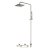 ALFI brand Square Style Thermostatic Exposed Shower Set in Brushed Nickel, Shower Height: 52-1/2" H, Spout Reach: 18-3/8" D, Spout Height: 47-7/8" H