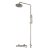 ALFI brand Round Style Thermostatic Exposed Shower Set in Brushed Nickel, Shower Height: 52-1/8" H, Spout Reach: 8" D, Spout Height: 47-5/8" H