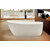 Alfi brand Oval Acrylic Free Standing Soaking Bathtub, 68'' White Tub Lifestyle Installed Front View