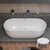 Alfi brand 67'' White Oval Acrylic Free Standing Soaking Bathtub, 66-7/8'' W x 29-1/2'' D x 22-7/8'' H, 67'' White Oval Soaking Bathtub, Installed Overhead View