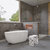ALFI brand 59'' Oval Acrylic Free Standing Soaking Bathtub in White, 59'' W x 29-1/2'' D x 22-7/8'' H, 59'' White Oval Soaking Bathtub, Installed Angle View 2