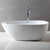 ALFI brand 59'' Oval Acrylic Free Standing Soaking Bathtub in White, 59'' W x 29-1/2'' D x 22-7/8'' H, 59'' White Oval Soaking Bathtub, Installed Front View