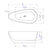 ALFI brand Oval Acrylic Free Standing Soaking Bathtub, Dimensions Drawing