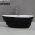 ALFI brand 59" Black & Oval Acrylic Free Standing Soaking Bathtub in Black, 59" W x 29-1/2" D x 22-7/8" H