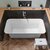 Alfi brand Rectangular Solid Surface Smooth Resin Soaking Bathtub, 67'' White Bathtub Overhead Installed View