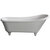 ALFI brand 68'' White Matte Clawfoot Solid Surface Resin Bathtub, 68-1/4'' W x 29-3/8'' D x 28-3/8'' H, 68'' White Matte Clawfoot Bathtub, Product Side View