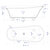 ALFI brand 68'' White Matte Clawfoot Solid Surface Resin Bathtub, 68-1/4'' W x 29-3/8'' D x 28-3/8'' H, 68'' White Matte Clawfoot Bathtub, Dimensions