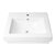 ALFI brand Semi Recessed Ceramic Sink with Faucet Hole, 24'' Rectangular White Sink Product Front View